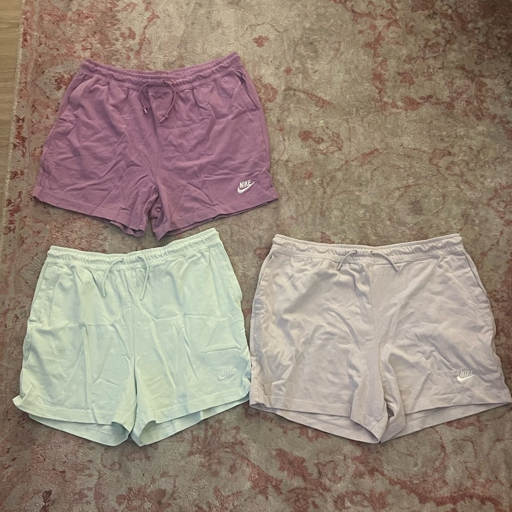 3 Pairs of Nike essential fleece shorts